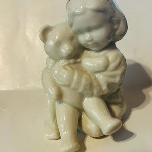 Lenox | Art | Lenox China Jewels Girl Teddy Bear 994 Figurine Vtg